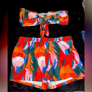 Two piece short set plus size 3X